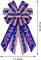 Large Patriotic Wreath Bow – Red, White & Blue Stripes Burlap Bow with Stars for Front Door, Memorial Day, 4th of July, Independence Day Indoor/Outdoor Holiday Decor